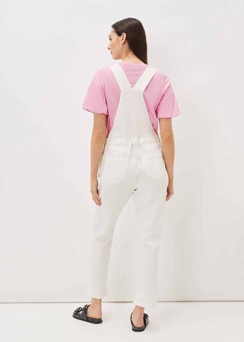 Phase Eight Khari Denim Dungarees Jumpsuit White Australia | AT2519780